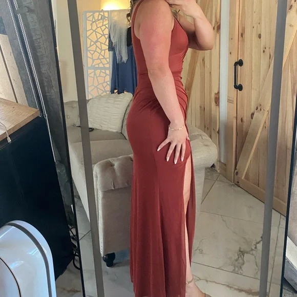 Azazie Leandra Terracotta bridesmaid dress - Picture 3 of 3